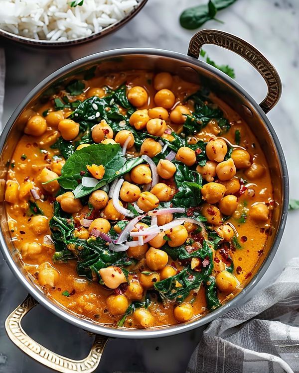 Curry de pois chiches & épinards