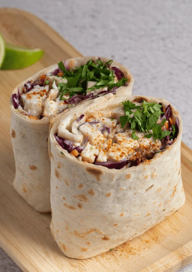 Wrap poulet mariné & houmous