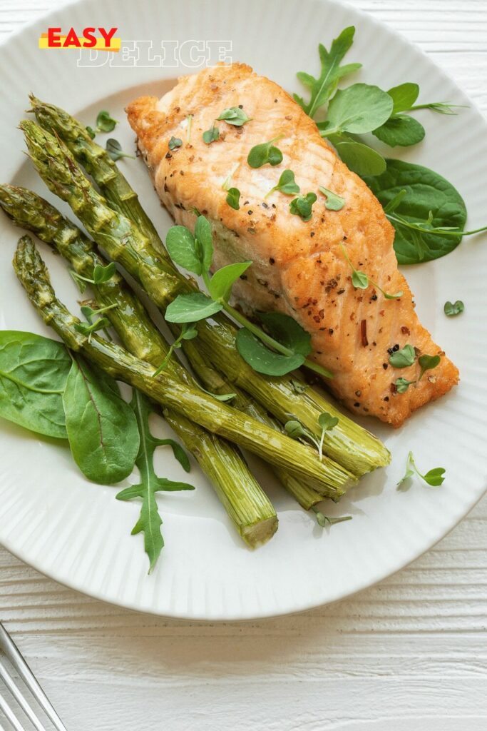 Pavé de saumon & asperges rôties